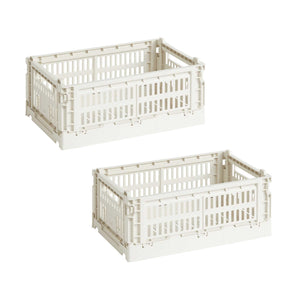 Set de cestas Colour Crate S Recycled · HAY · Off-White / Set of 2