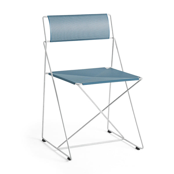 Silla de exterior X-Line · HAY · Powder Blue / Hot-Dip Galvanized