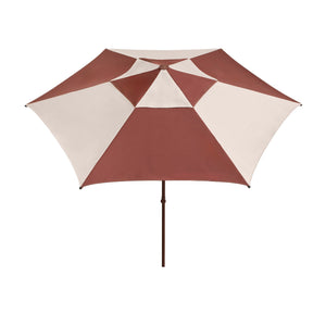 Sombrilla Terrazza · HAY · Off-White And Burgundy / Ø 300 x H 170–235 cm