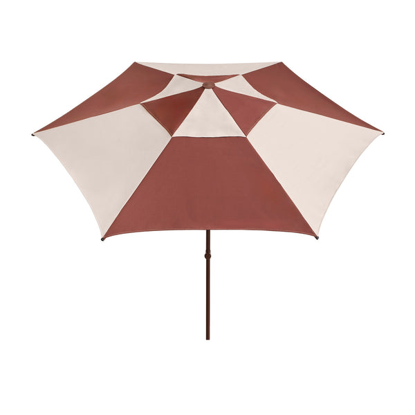 Sombrilla Terrazza · HAY · Off-White And Burgundy / Ø 300 x H 170–235 cm