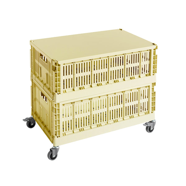 Mesa auxiliar con ruedas Colour Crate L · HAY · Light Yellow