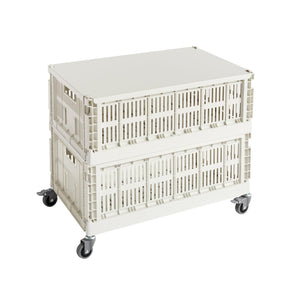 Mesa auxiliar con ruedas Colour Crate L · HAY · Off White