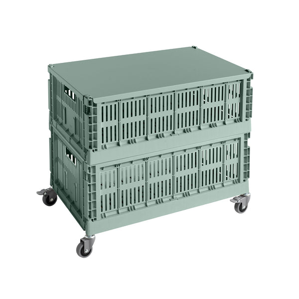 Mesa auxiliar con ruedas Colour Crate L · HAY · Sage Green