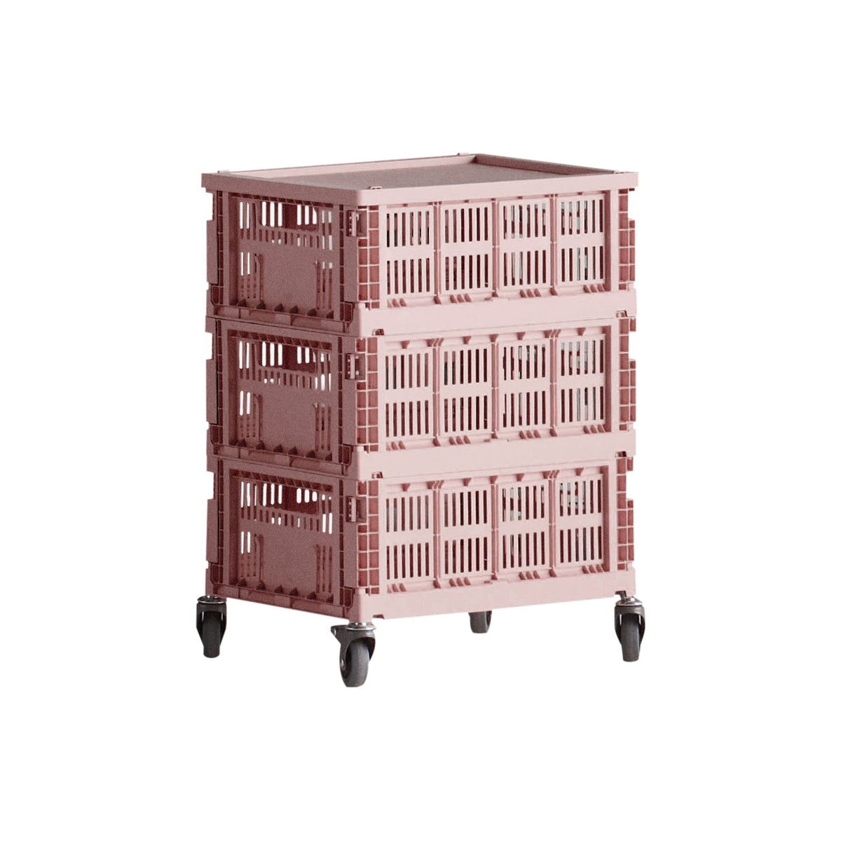 Mesa auxiliar con ruedas Colour Crate M · HAY · Blush