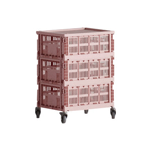Mesa auxiliar con ruedas Colour Crate M · HAY · Blush