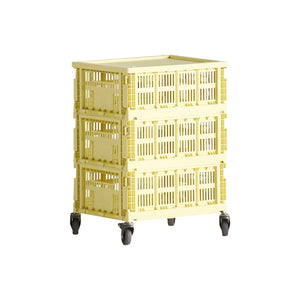 Mesa auxiliar con ruedas Colour Crate M · HAY · Light Yellow