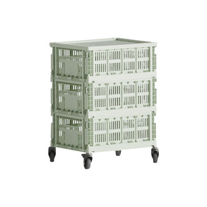 Mesa auxiliar con ruedas Colour Crate M · HAY · Mint