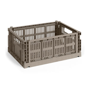 Cesta Colour Crate M · HAY · Warm Grey