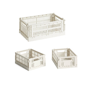 Set de cestas Colour Crate S Recycled · HAY · Off White / Set of 3