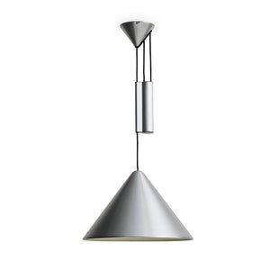 Lámpara colgante Compass · HAY · Brushed Aluminium / Height-Adjustable / Ø 43 cm