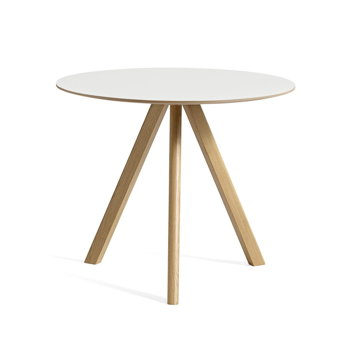 Mesa redonda Copenhague CPH20 · HAY · White / Ø 90 cm / Varnished Oak