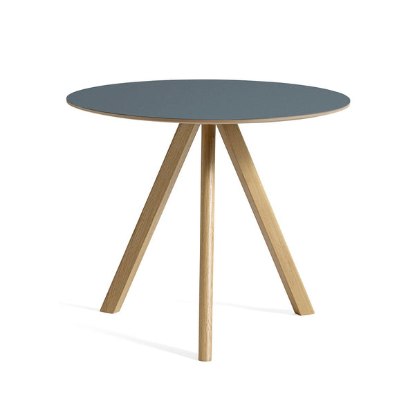 Mesa redonda Copenhague CPH20 · HAY · Smokey Blue / Ø 90 cm / Varnished Oak