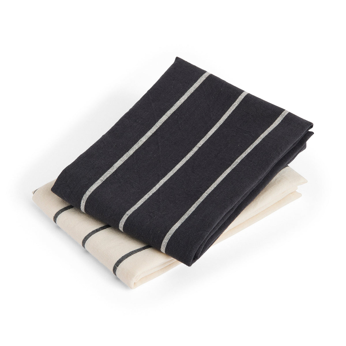 Paño de cocina Outdoor Market · HAY · Black With Beige Stripe