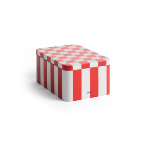 Lata Tin Container · HAY · Red/Off-White / S