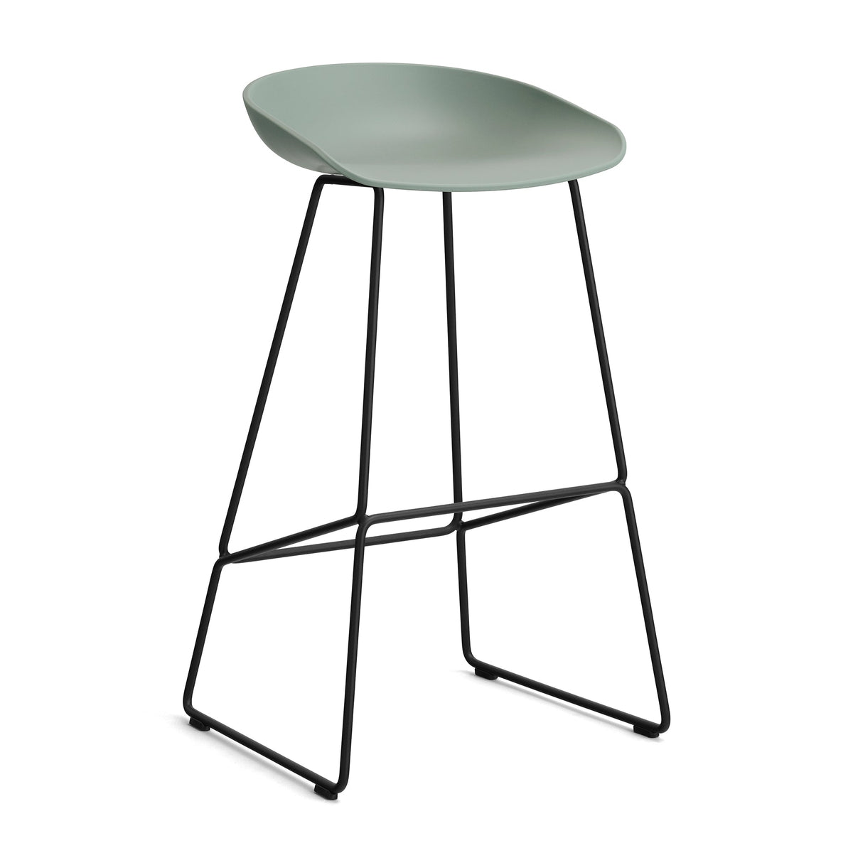 Taburete alto About A Stool AAS 38 · HAY · fall green 2.0 / H 85 cm / Powder-Coated Black