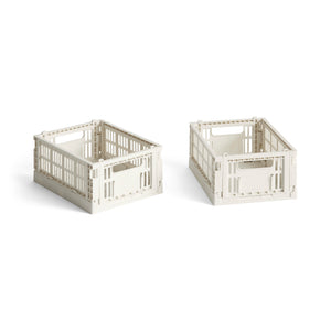 Cesta Colour Crate Mini Recycled · HAY · Off White