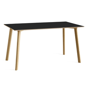 Mesa de comedor Copenhague CPH Deux 210 · HAY · Oak, Matt Lacquered/Ink Black Laminate / 140 x 75 cm