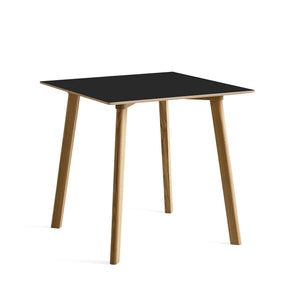 Mesa de comedor Copenhague CPH Deux 210 · HAY · Oak, Matt Lacquered/Ink Black Laminate / 75 x 75 cm