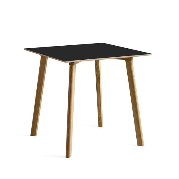 Mesa de comedor Copenhague CPH Deux 210 · HAY · Oak, Matt Lacquered/Ink Black Laminate / 75 x 75 cm
