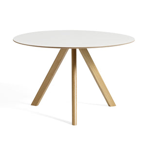 Mesa redonda Copenhague CPH20 · HAY · White / Ø 120 cm / Varnished Oak
