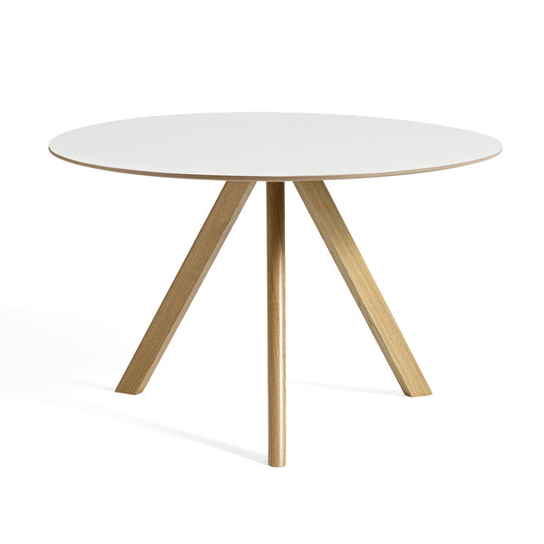 Mesa redonda Copenhague CPH20 · HAY · White / Ø 120 cm / Varnished Oak