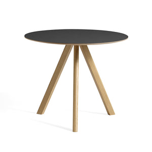 Mesa redonda Copenhague CPH20 · HAY · Black / Ø 90 cm / Varnished Oak