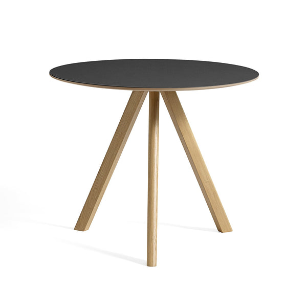 Mesa redonda Copenhague CPH20 · HAY · Black / Ø 90 cm / Varnished Oak