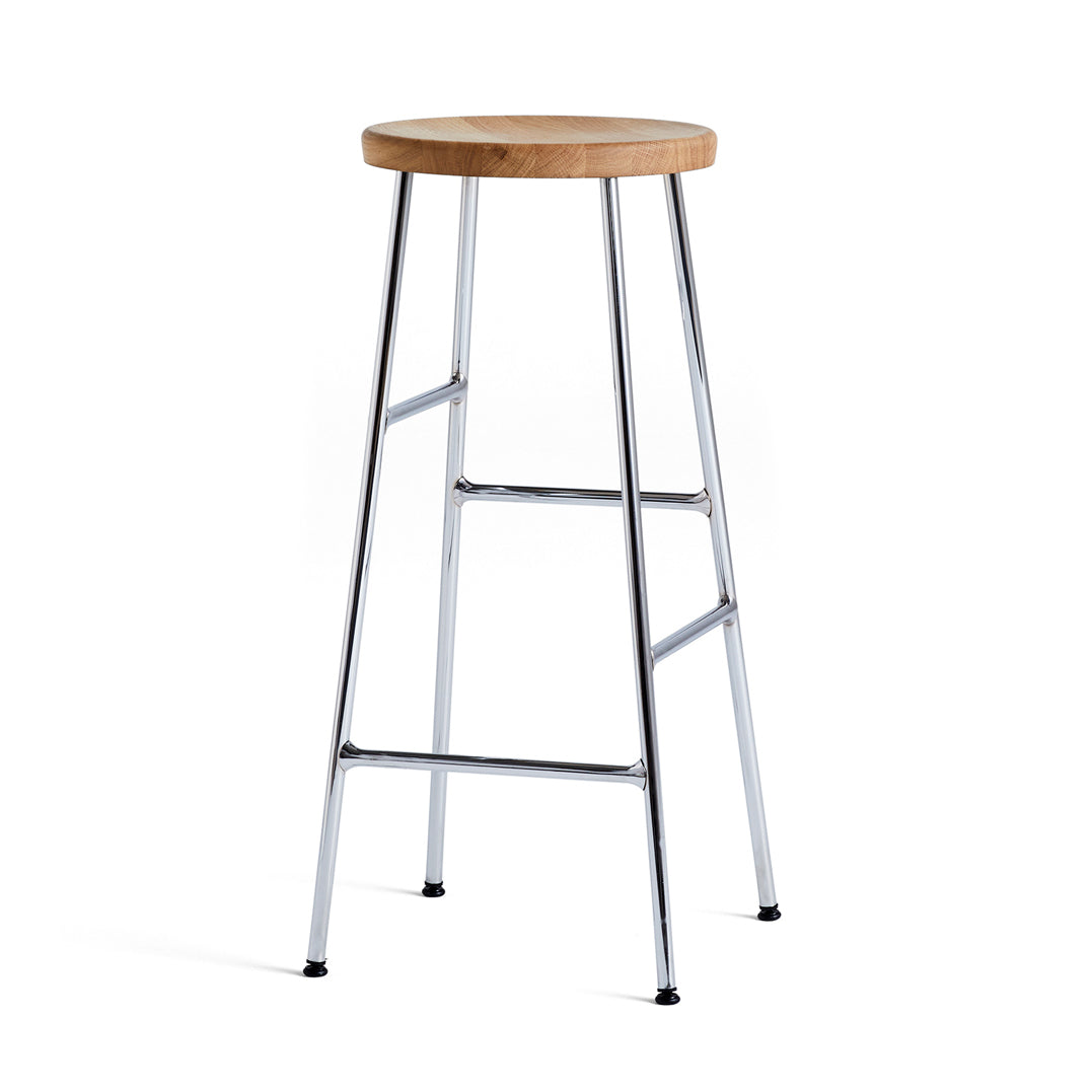 Taburete alto Cornet · HAY · Oak, Oiled / H 75 cm / Chrome