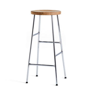 Taburete alto Cornet · HAY · Oak, Oiled / H 75 cm / Chrome