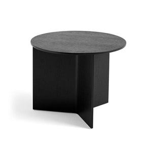 Mesa auxiliar Slit Table Round · HAY · Oak, Black / Ø 45 x H 35.5 cm