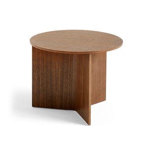 Mesa auxiliar Slit Table Round · HAY · Walnut, Natural / Ø 45 x H 35.5 cm