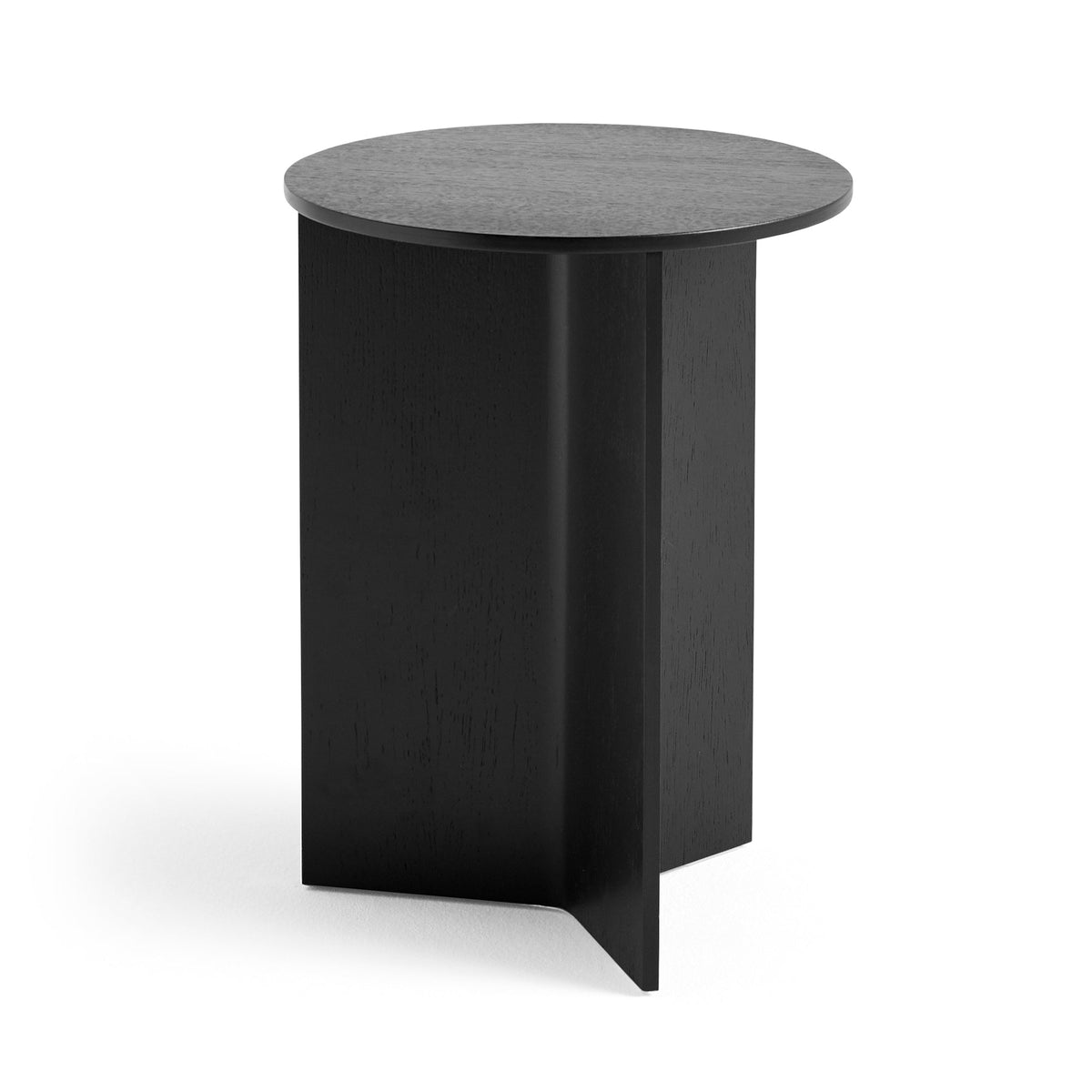 Mesa auxiliar Slit Table Round · HAY · Oak, Black / Ø 35 x H 47 cm