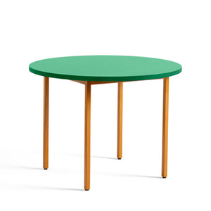 Mesa de comedor redonda Two-Colour · HAY · Mint/Ochre / Ø 105 cm