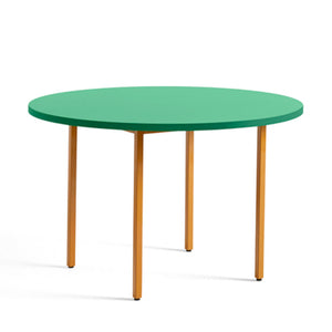 Mesa de comedor redonda Two-Colour · HAY · Mint/Ochre / Ø 120 cm