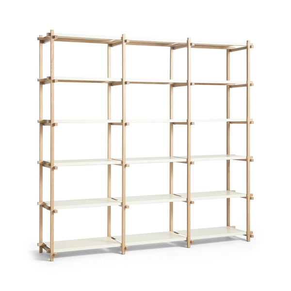 Estantería Woody · HAY · Almond White / High / Soaped Oak
