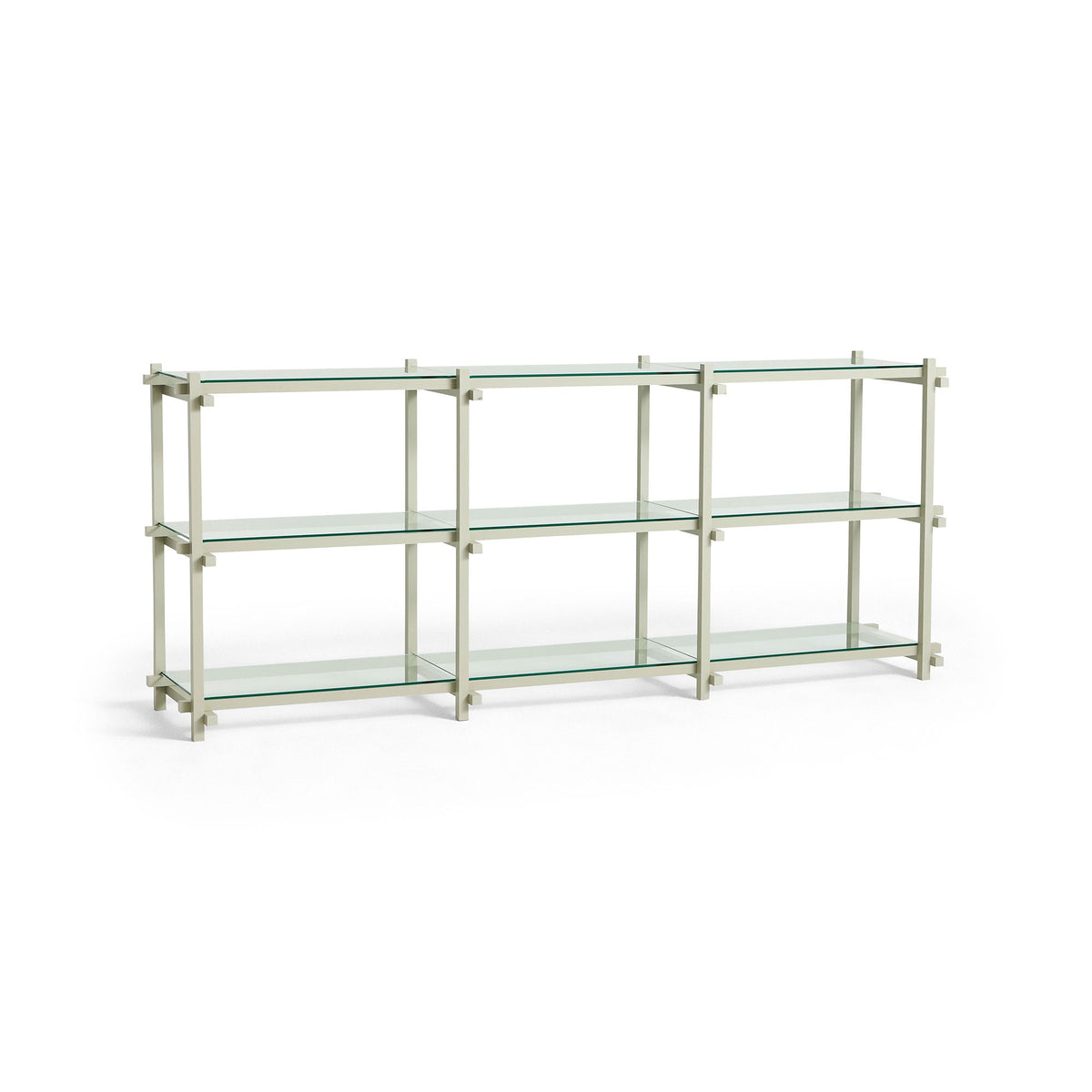 Estantería Woody · HAY · Clear Glass / Low / Beech, Smokey Gray