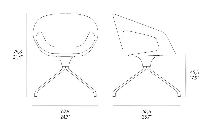 Silla Giratoria Colección Vad Diseñado por Luca Nichetto