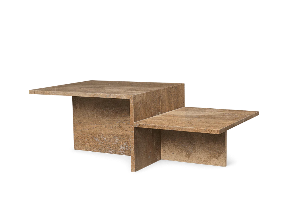 Distinct Coffee Table Dark Brown Travertine