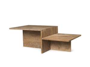 Distinct Coffee Table Dark Brown Travertine