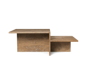 Distinct Coffee Table Dark Brown Travertine