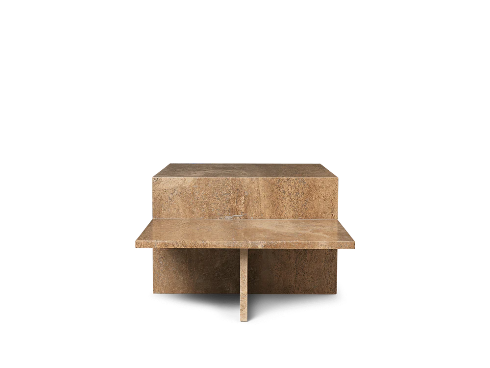 Distinct Coffee Table Dark Brown Travertine
