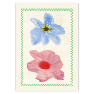 Lámina Flower with Checks de Paper Collective