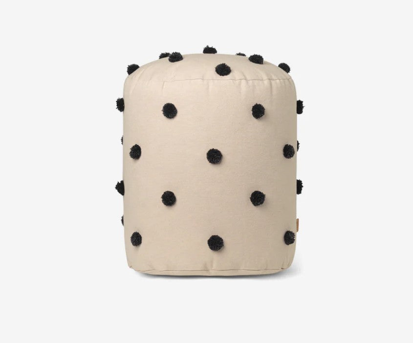 Dot Tufted Pouf Sand Black