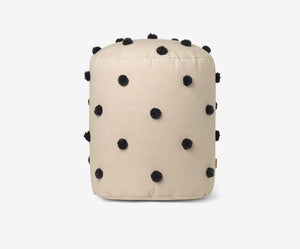 Dot Tufted Pouf Sand Black
