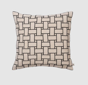 Lattice Cushion Off-White/Black