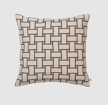 Lattice Cushion Off-White/Black