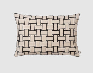 Lattice Cushion - Rectangular Off-White/Black