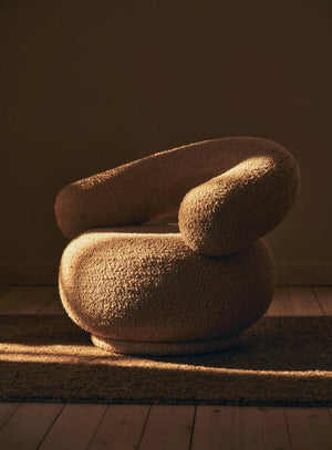 Orbo Lounge Chair - Raw Bouclé Natural