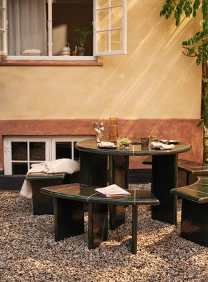 Deya Curved Bench - 110 Dark Green