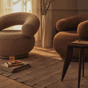 Orbo Lounge Chair - Raw Bouclé Natural
